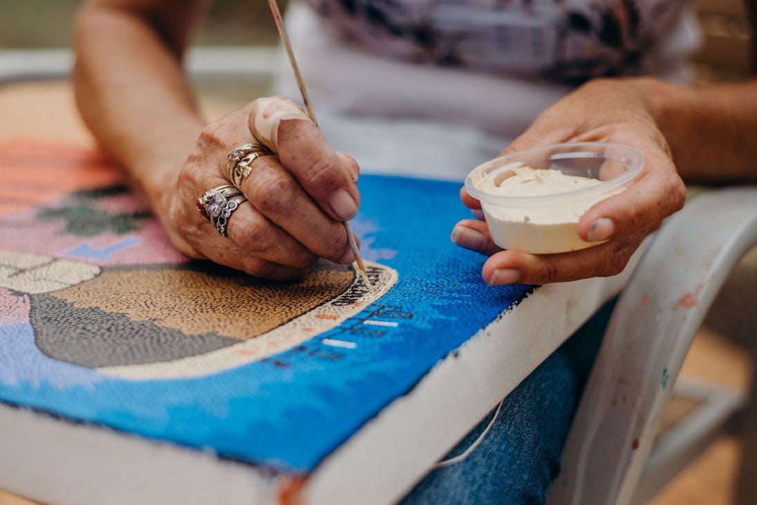 A hand painting on canvas.